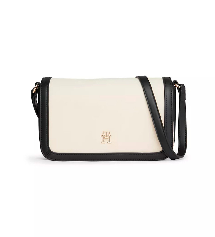 Bolsa transversal Tommy Hilfiger Essential com detalhes contrastantes em bege