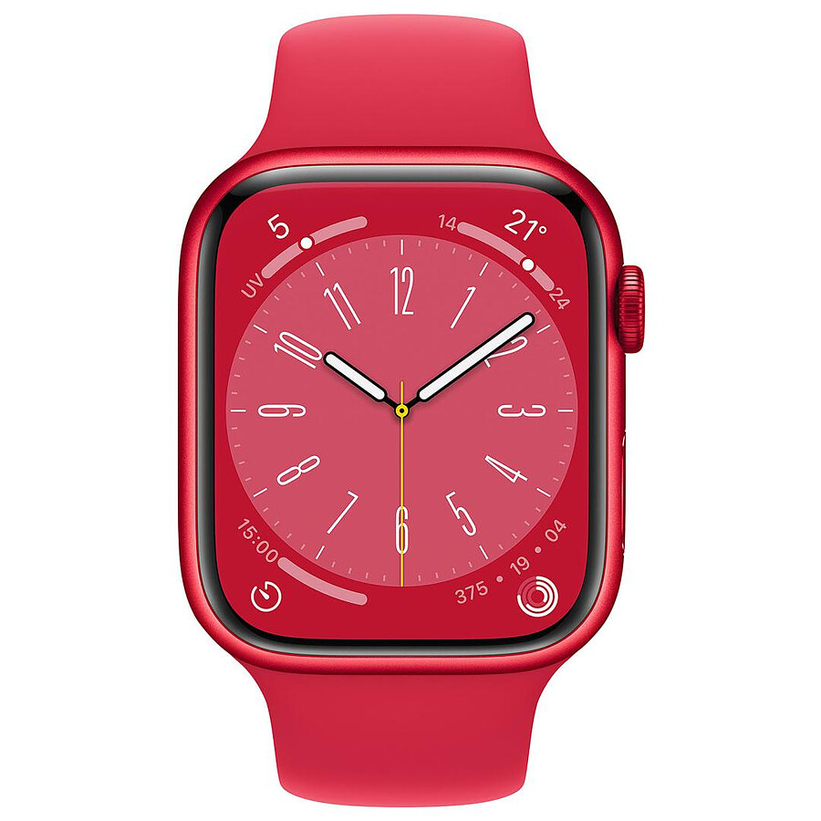 Apple Watch Series 8 GPS + Cellular - Aluminum (PRODUCT)RED Rouge - Sport Band - 45 mm