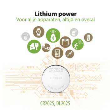 GP Lithium batterij 3V CR2025
