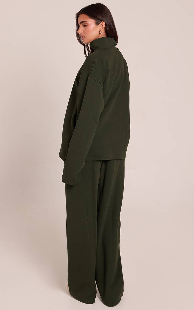Vert Foncé Pantalon De Jogging Droit En Jersey Interlock À Pinces