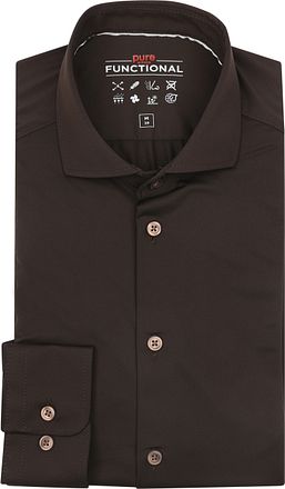Pure The Functional Shirt Donkerbruin 4030-21750-245 kopen