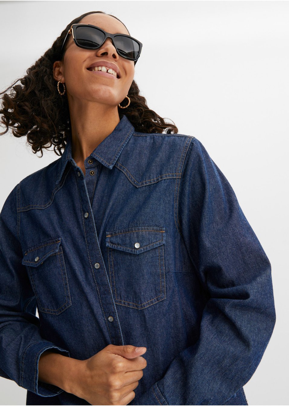 Chemise en jean manches longues
