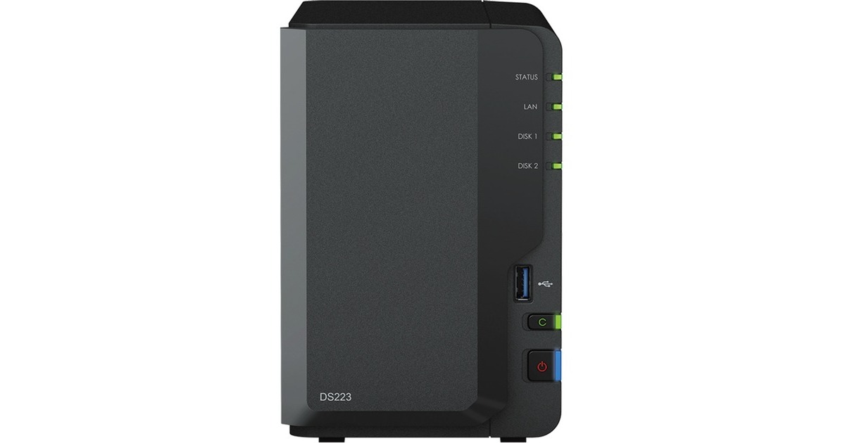 SynologyDiskStation DS223 nas  (Zwart, 1x 1GbE LAN, 3x USB 3.2 Gen 1)