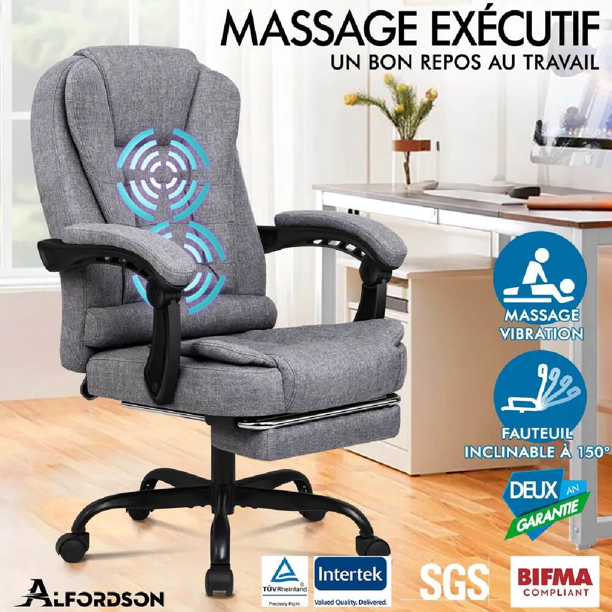 ALFORDSON Fauteuil de Bureau Massage