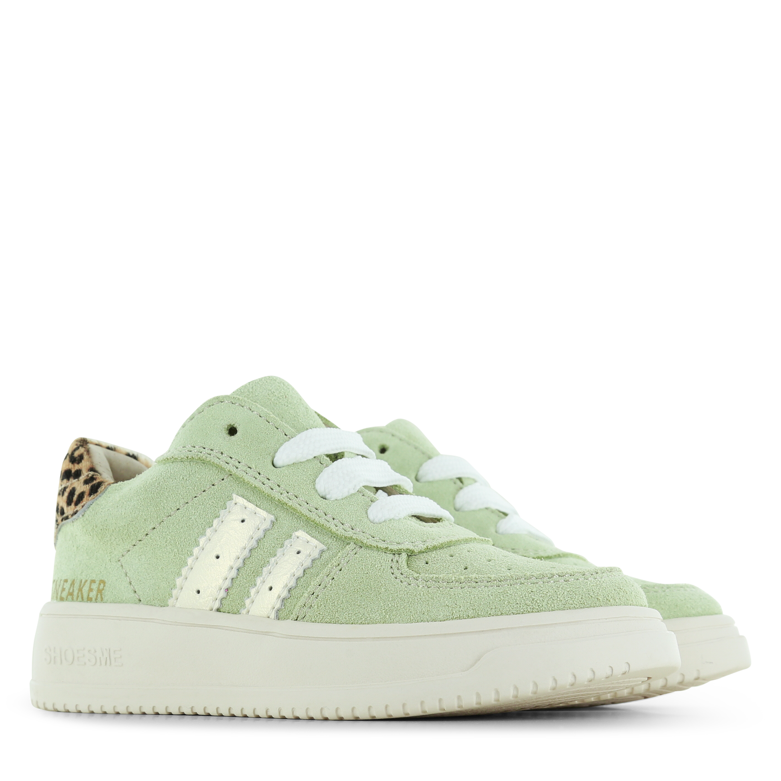 Shoesme groene sneaker Microfiber leer, Ponyhair, Suède | Meisjes schoenen