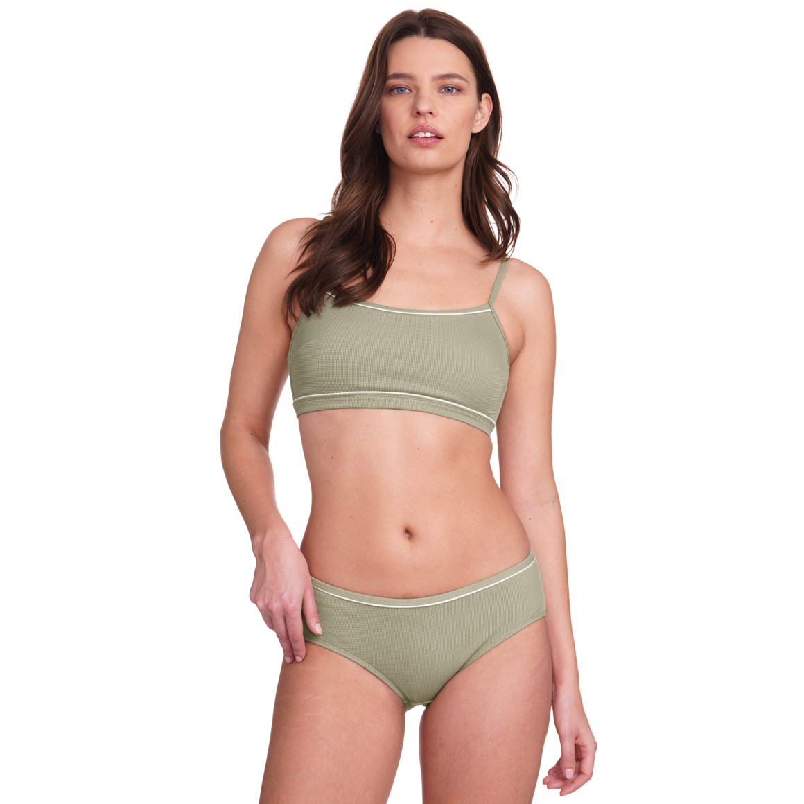 Jonas Nielsen Damen Bikinioberteil in Unifarben oliv