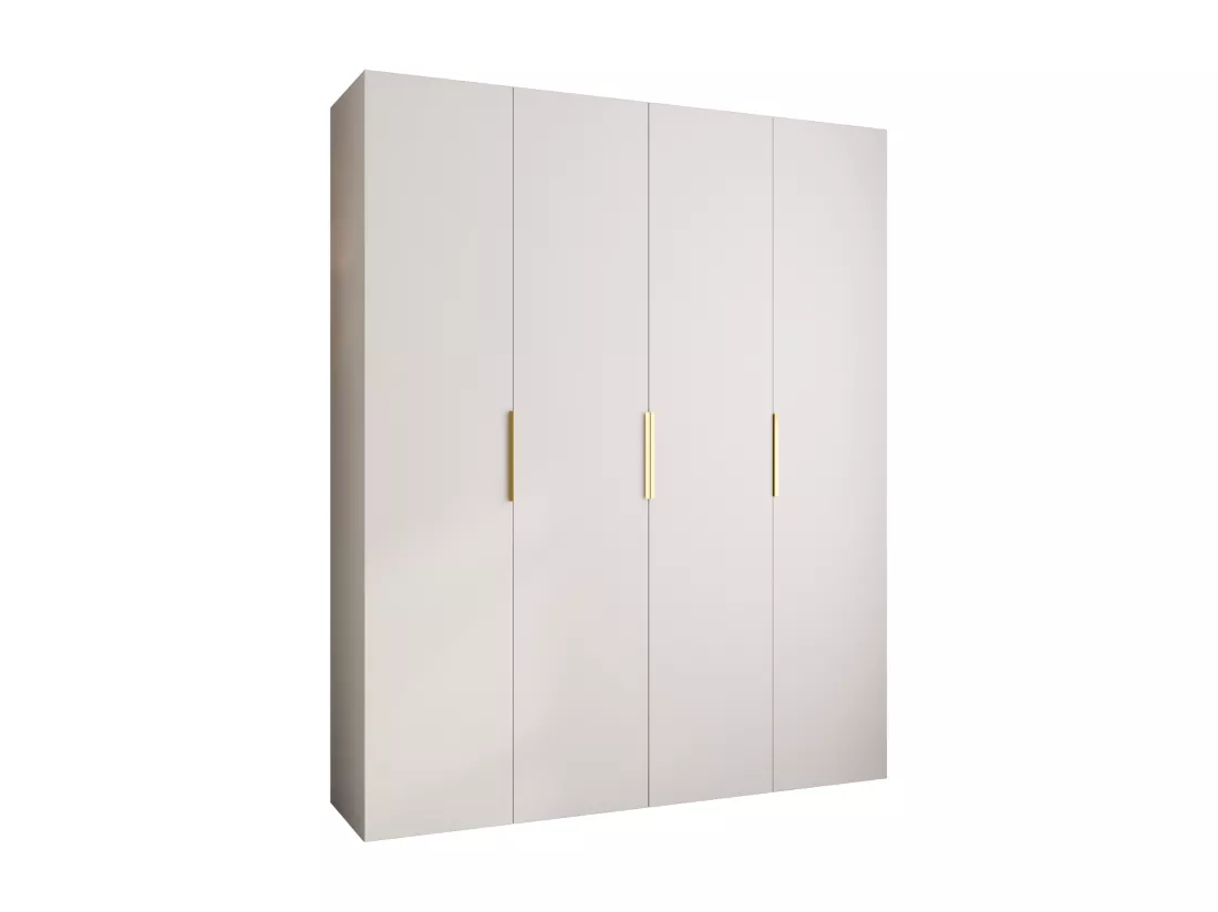 Armoire à portes battantes Como 4 245,5/200/50 4 portes (blanc/or)
