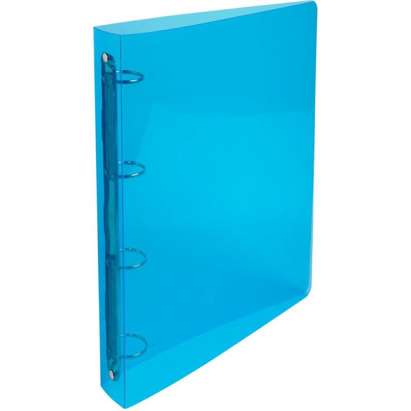 Classeur 4 anneaux plastifié Exacompta Crystal A4 maxi - Dos 3 cm couleurs assorties