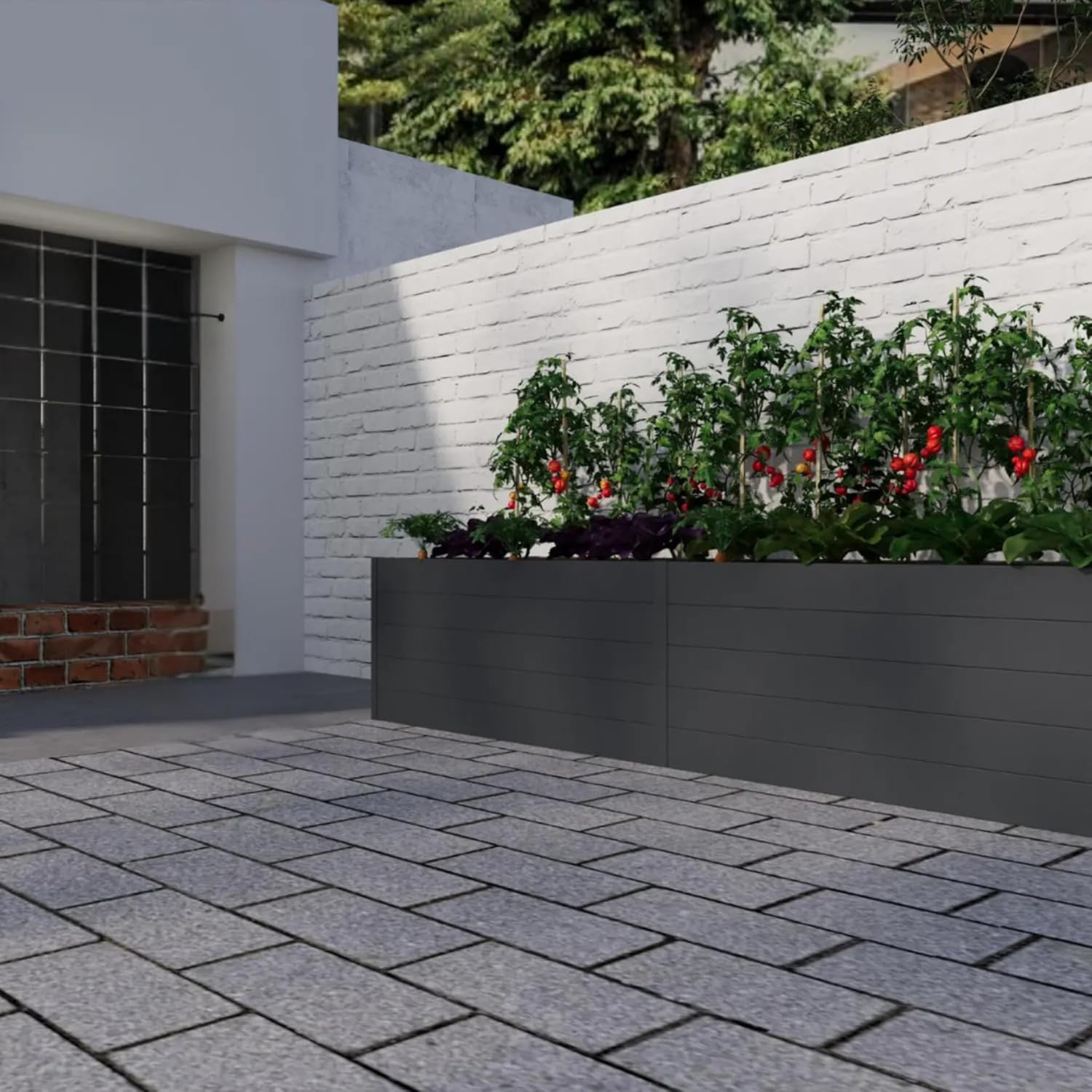 Premium Aluminium Hochbeet XXL 550x95x74 cm - Wetterfest, Robust & Pflegeleicht - Nut- und Feder-Hohlkammerprofile - Blumenbeet mit eleganten Design & Große Anbaufläche für Gemüse & Kräuter