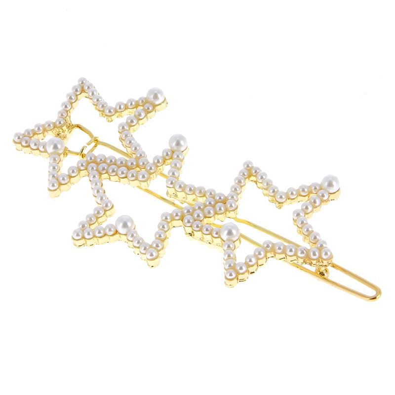 Barrette or et perle 3 étoiles