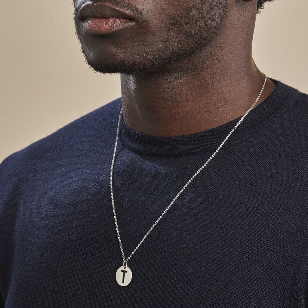 Pendentif Elio T Argent Blanc