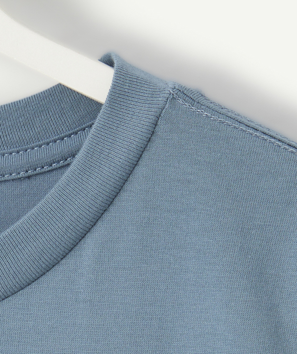 VANST-SHIRT CLASSIC EN COTON BLEU CANARD AVEC LOGO BLANC