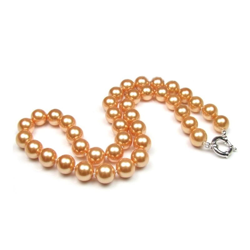 Collier Femme Perles SSS de 10 mm de couleur Or et Argent 925/1000