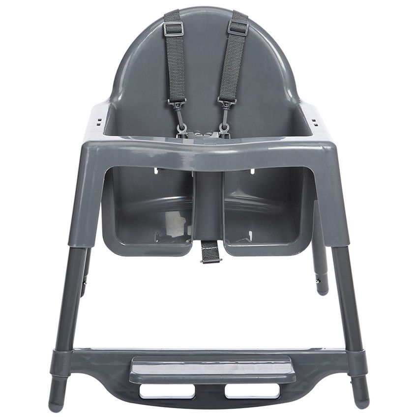 Chaise-haute fixe 2 en 1 Capucine grise - Ecru