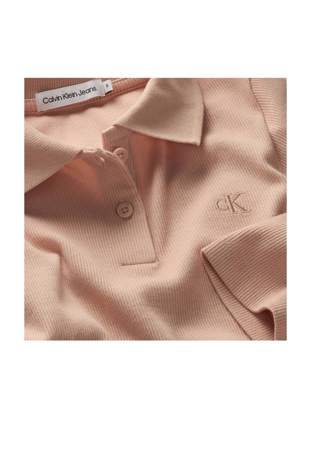 Calvin Klein polo RIB SLIM lichtroze