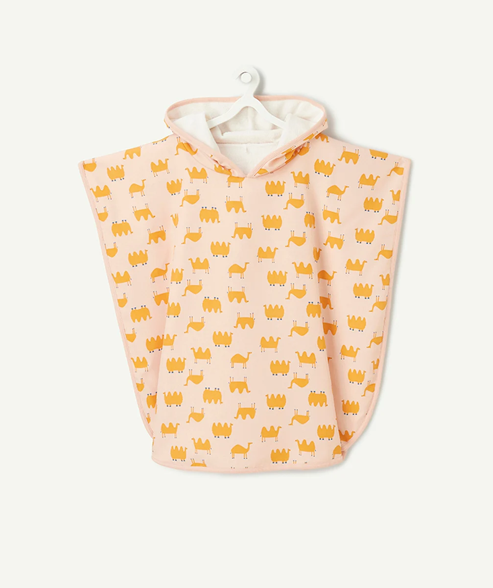 LASSIGSERVIETTE PONCHO BÉBÉ FILLE ANTI-UV ROSE IMPRIMÉ CHAMEAU