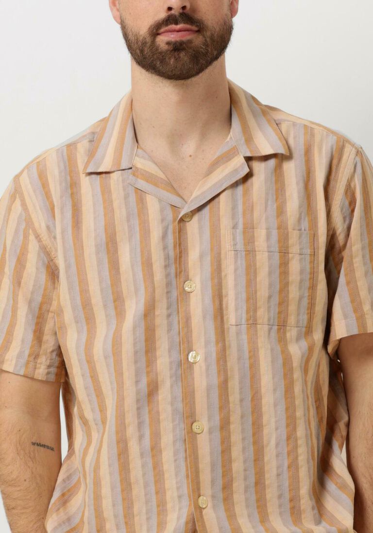 bruine forét casual overhemd otter seersucker ss shirt