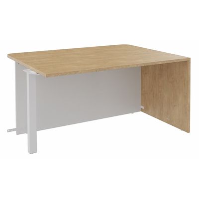 Banque d'accueil Module d'extrémité PMR OLA - L100 x H72,5 x P115 cm - structure blanc perle, plateau chêne clair