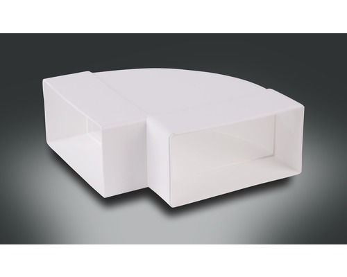 Rotheigner vlakke kanaalbocht, horizontaal, wit, 111x54 mm, 90 graden
