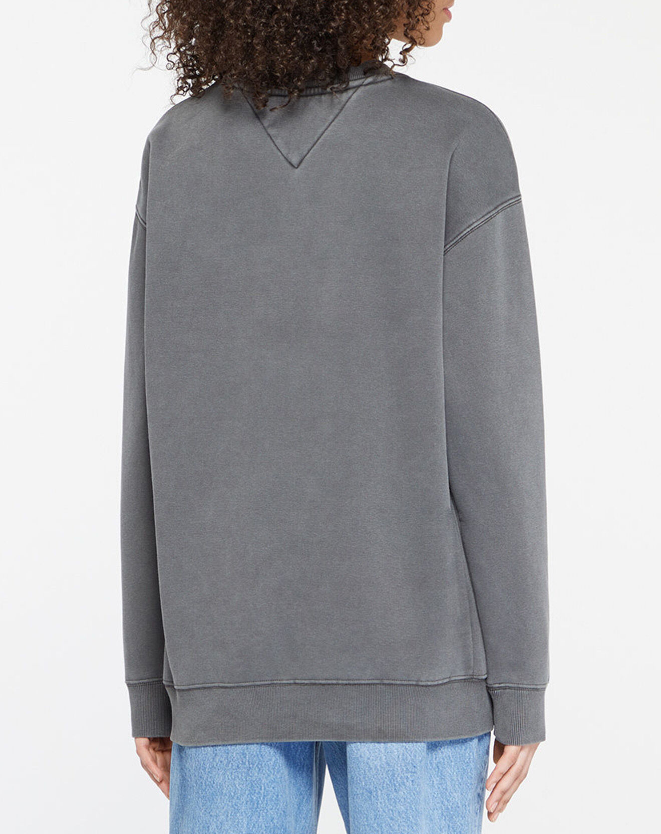 Tommy Jeans Sweat en Coton Bio mélangé Vintage Crew noir délavé
