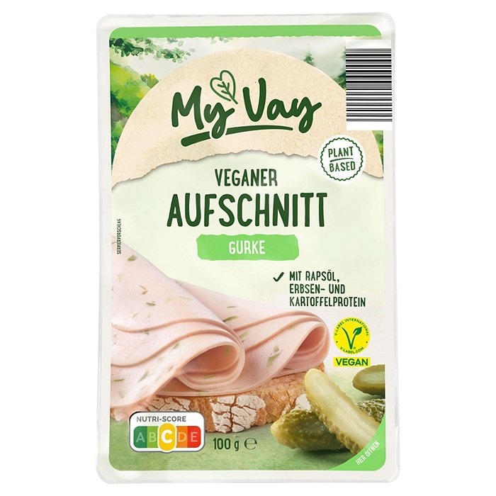 MY VAY Veganer Aufschnitt 100 g, Gurke