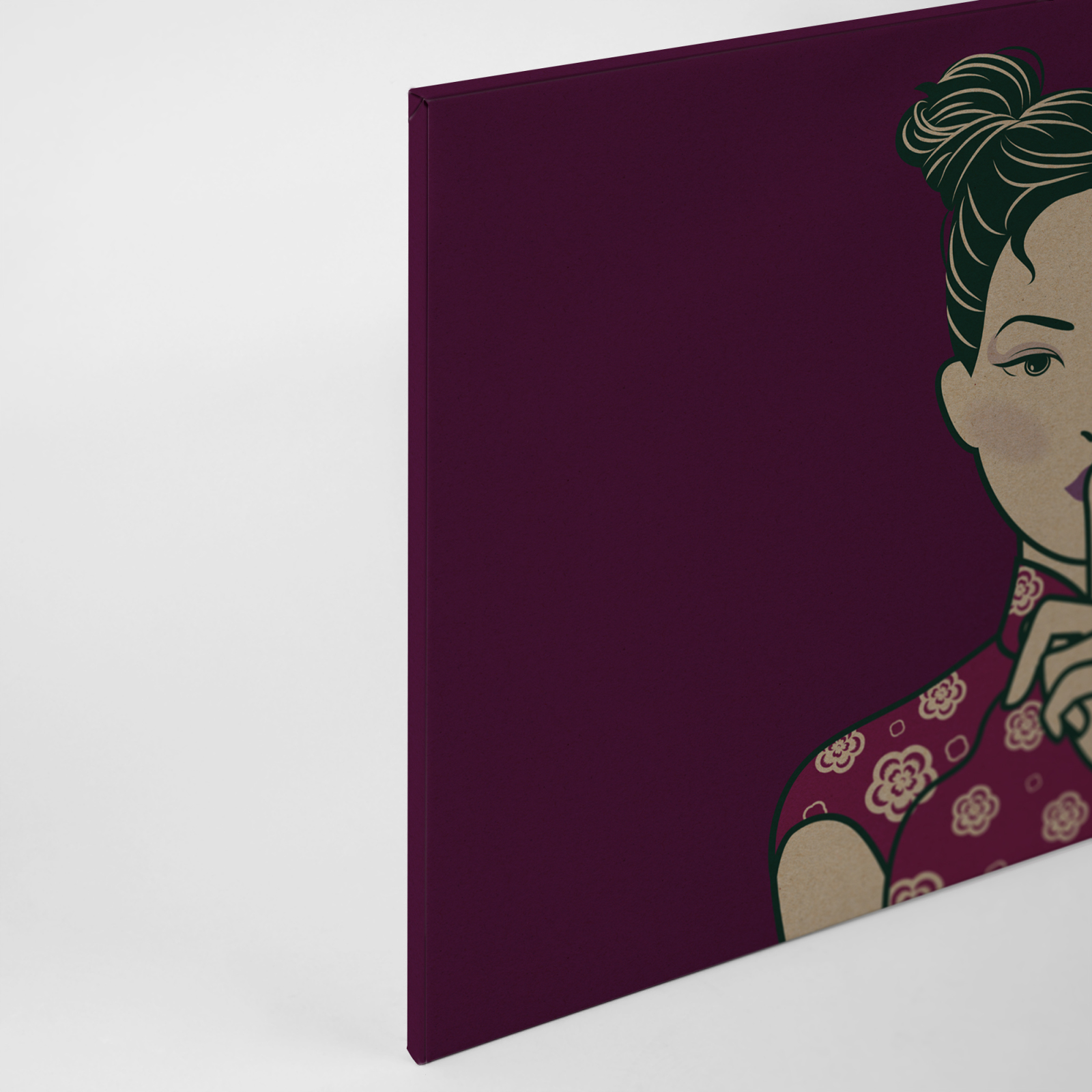 Leinwandbild POWERFRAU - lila - 90x60 cm