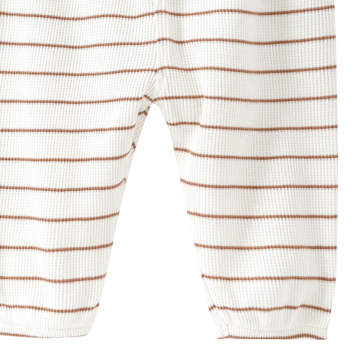 Topomini Baby Jogginghose aus Waffel-Piqué hellbraun / weiss