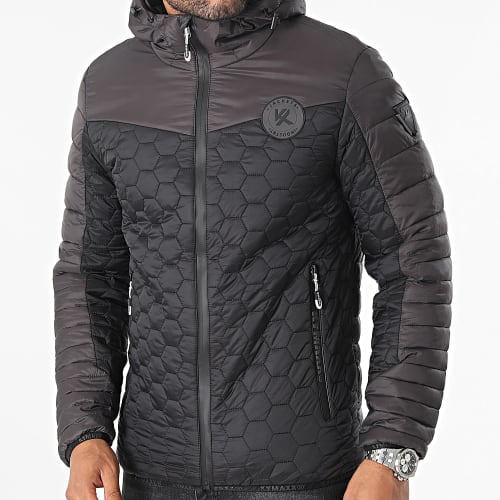 Doudoune Capuche Marron Noir