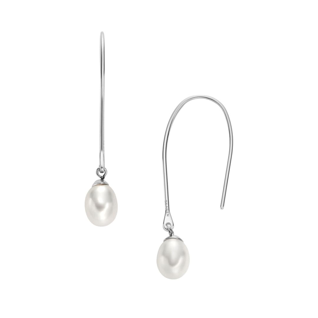 Skagen Ohrringe Agnethe Pearl Pull-Through Süsswasserperle weiss