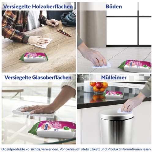 Sagrotan Allzweck-Reinigungstücher Blütenfrische & grüner Apfel