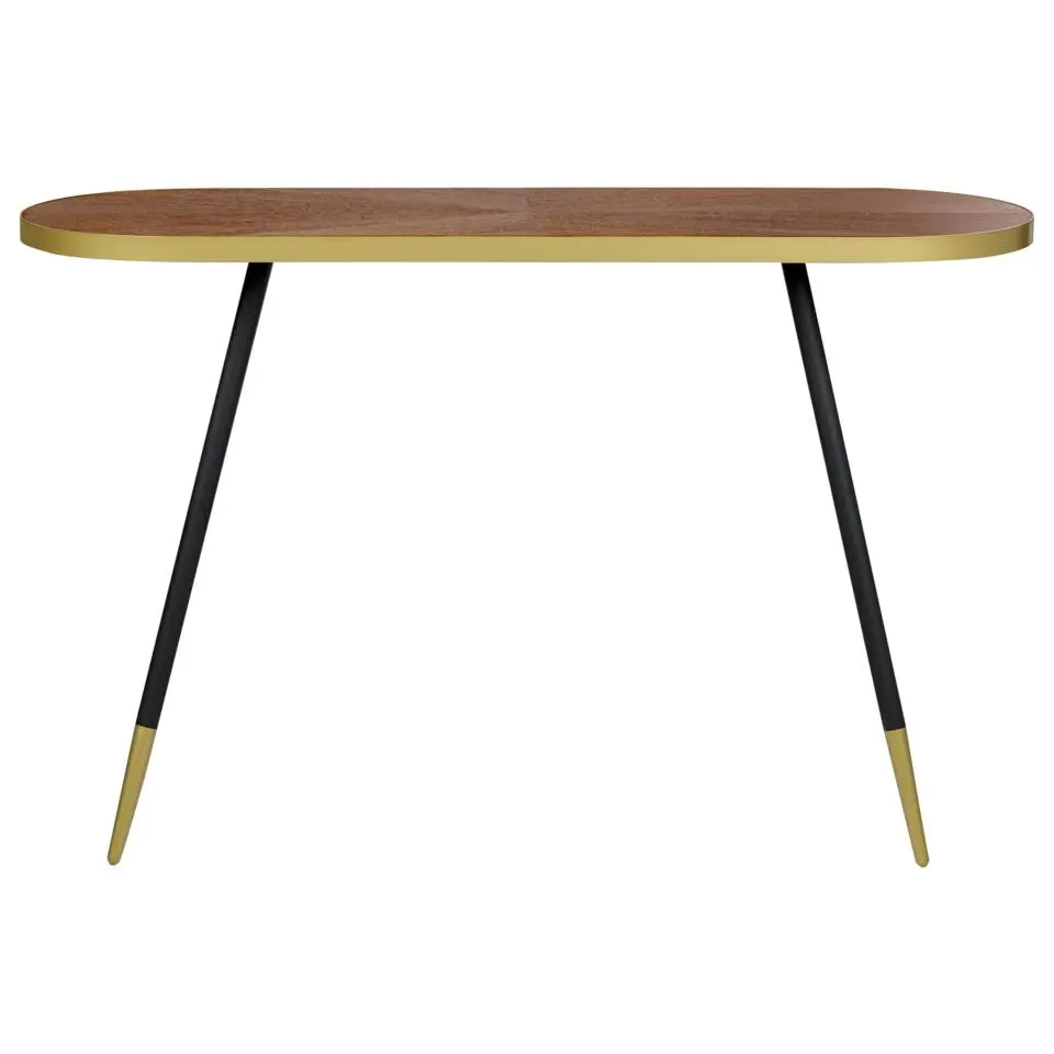 RAMONA - Sidetable - Donkerbruin/Goud - Hout