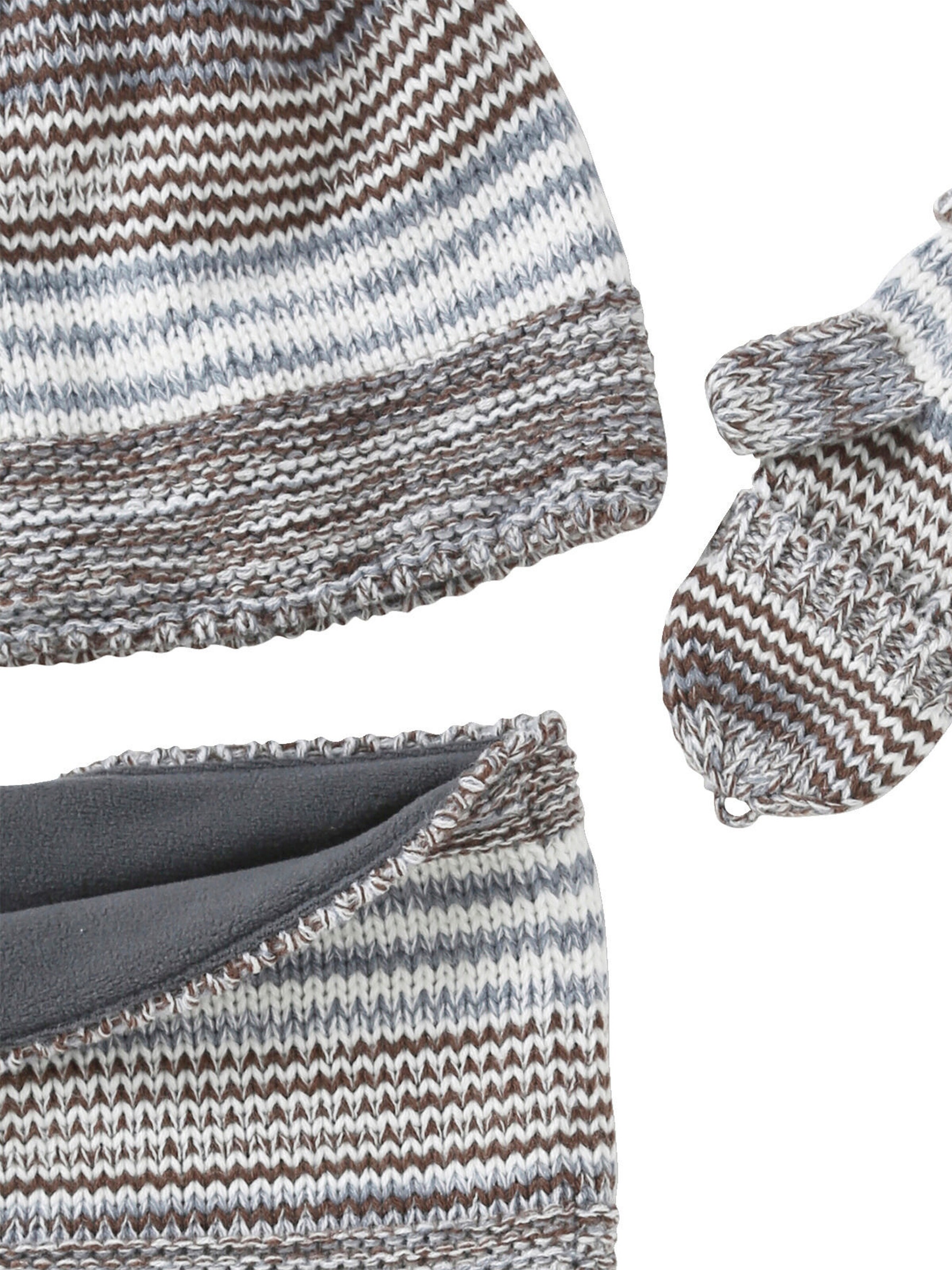 Vertbaudet Jungen-Set: Mütze, Rundschal & Handschuhe schokolade