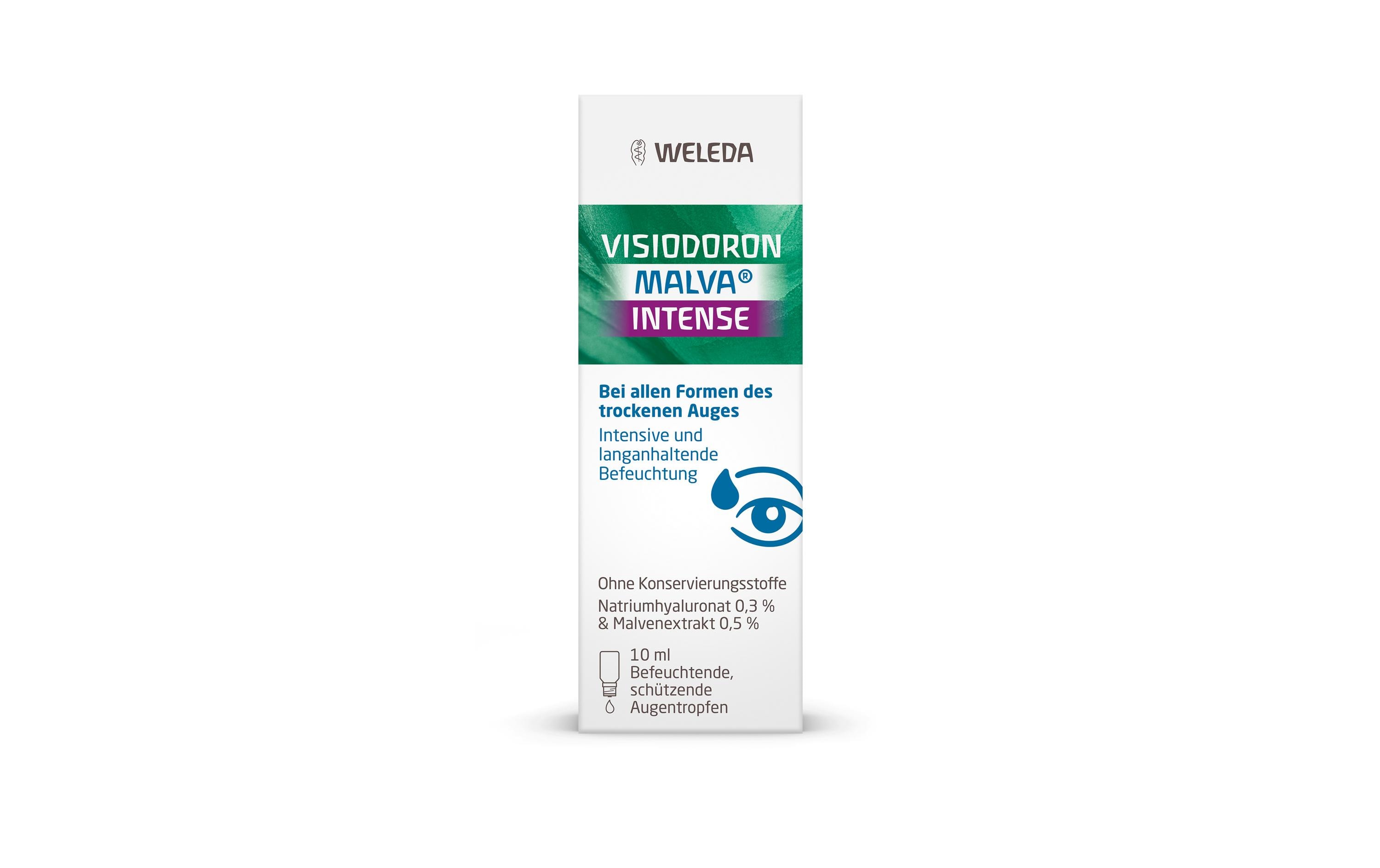 Visiodoron Malva Intense Augentropfen 10 mlAugentropfen mit Hyaluronsäure und Bio-Malvenextrakt