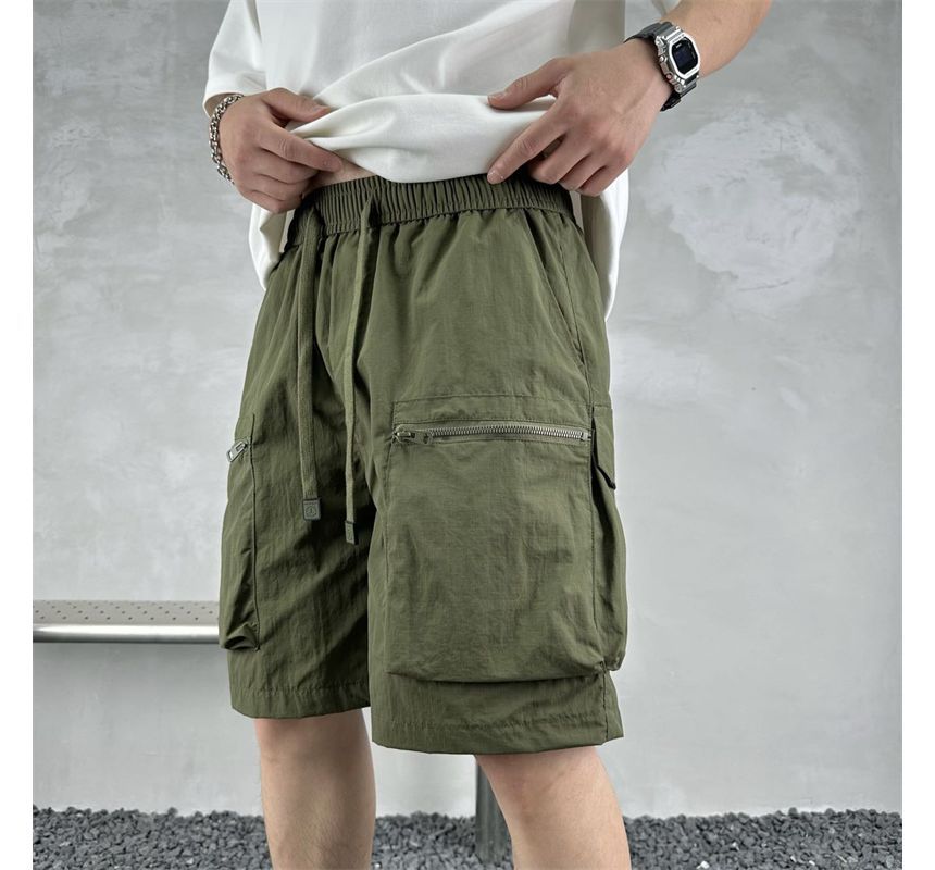 Derbundy - Effen cargoshorts met trekkoordtaille