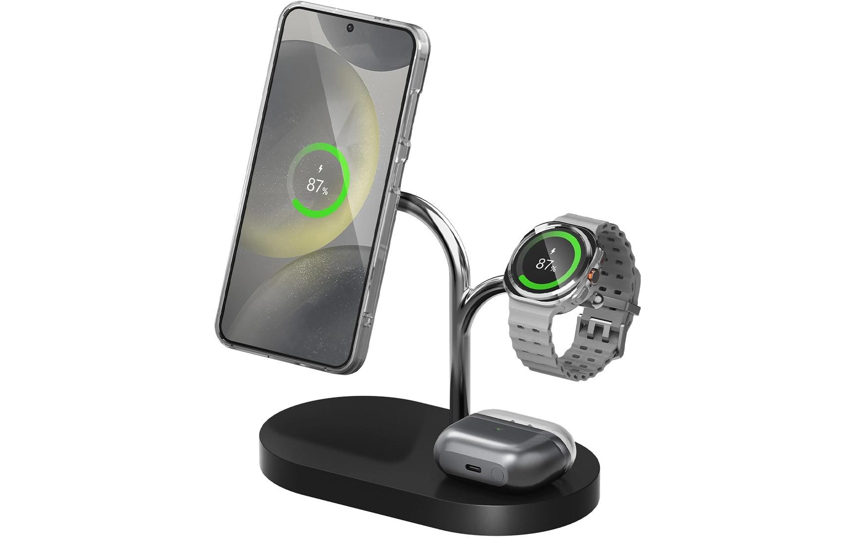 Wireless Charger 3in1 Schwarz/SilberWireless Charging Pad 3-in-1