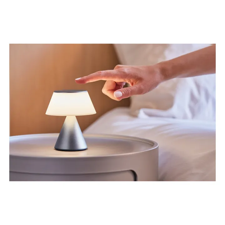 Lexon Lampe LED portable Luma | Gris métal