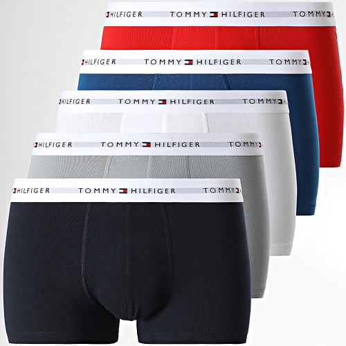 Lot De 5 Boxers 2767 Blanc Gris Rouge