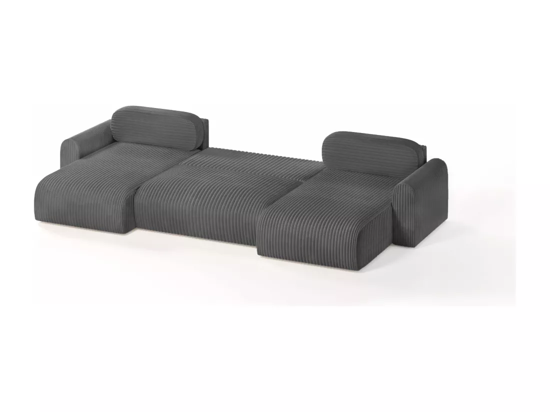 CANAPÉ PANORAMIQUE avec fonction de couchage Pirna U, 8 places, anthracite