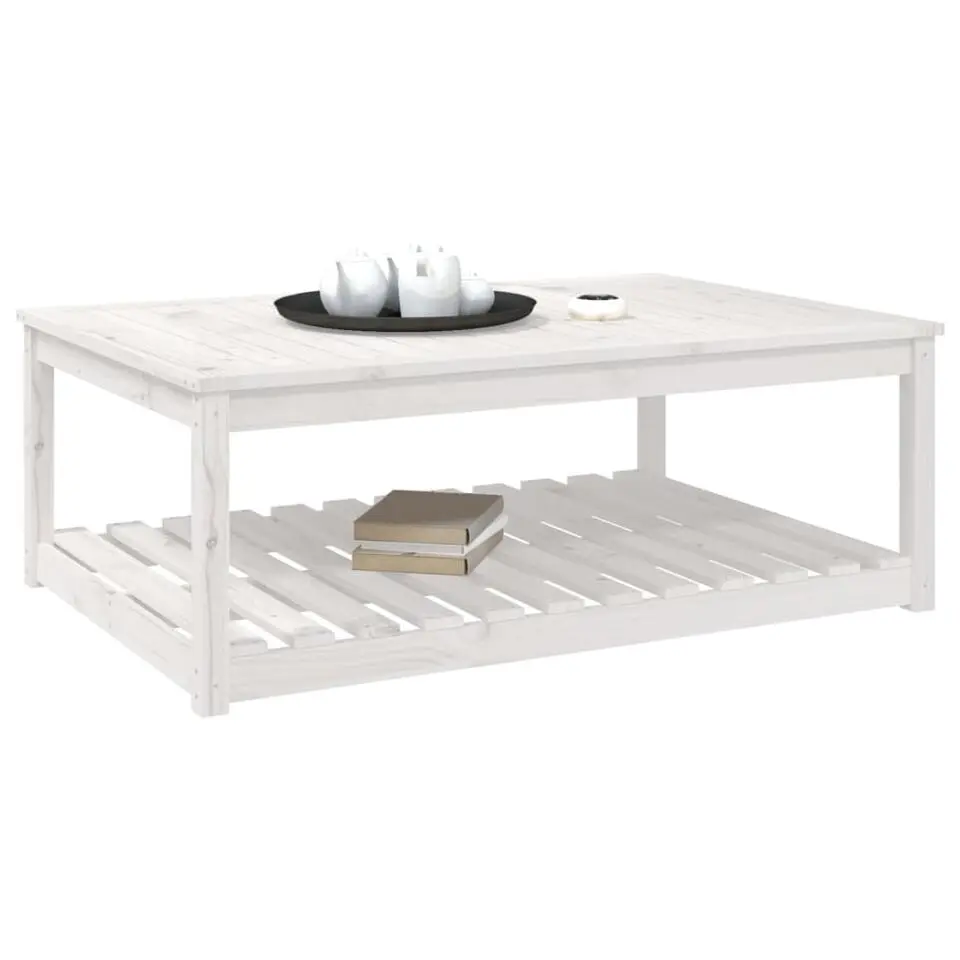 vidaXL - Tuintafel - Wit - Grenenhout - 121 x 82.5 x 45 cm
