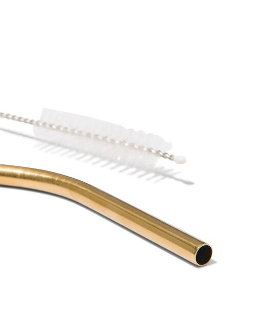 4 pailles - inox - doré