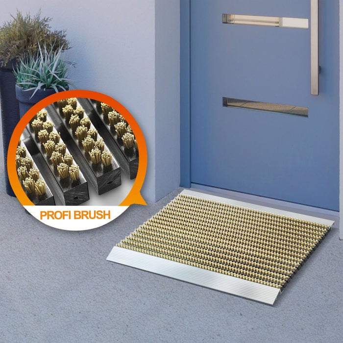 Deurmat - Profi Brush - Vuilvangmat met aluminium frame / Beige 60 x 90 cm