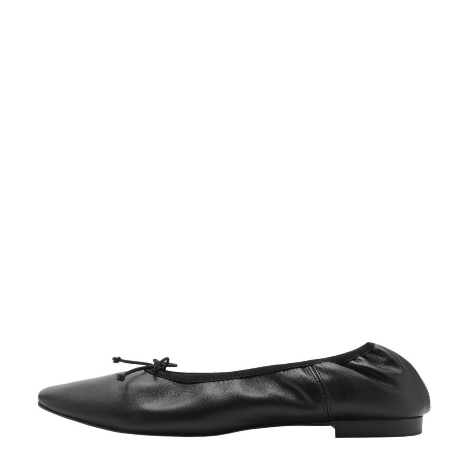 Mango leren ballerina's zwart