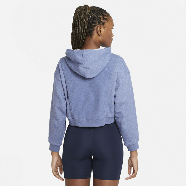 Nike Dri Fit Fleece Cropped Traeningshaettetroje Blå