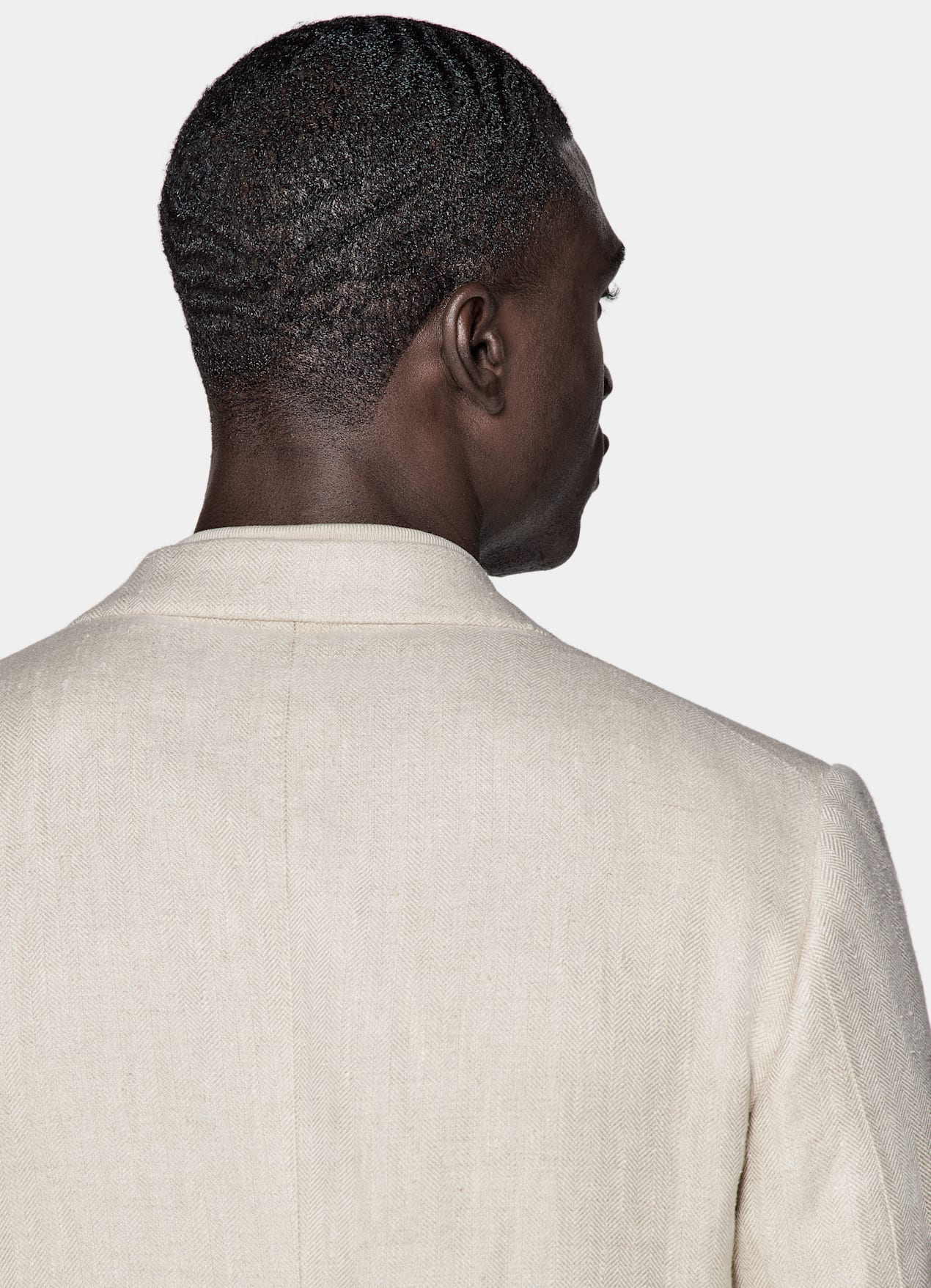 Blazer Milano coupe Tailored taupe clair à chevrons