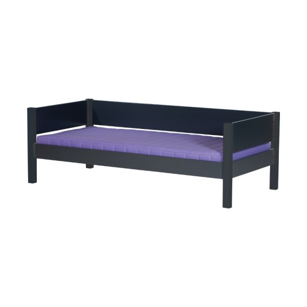 Manis-h Bed Met Uitvalbeveiliging Antraciet 90 x 200 cm