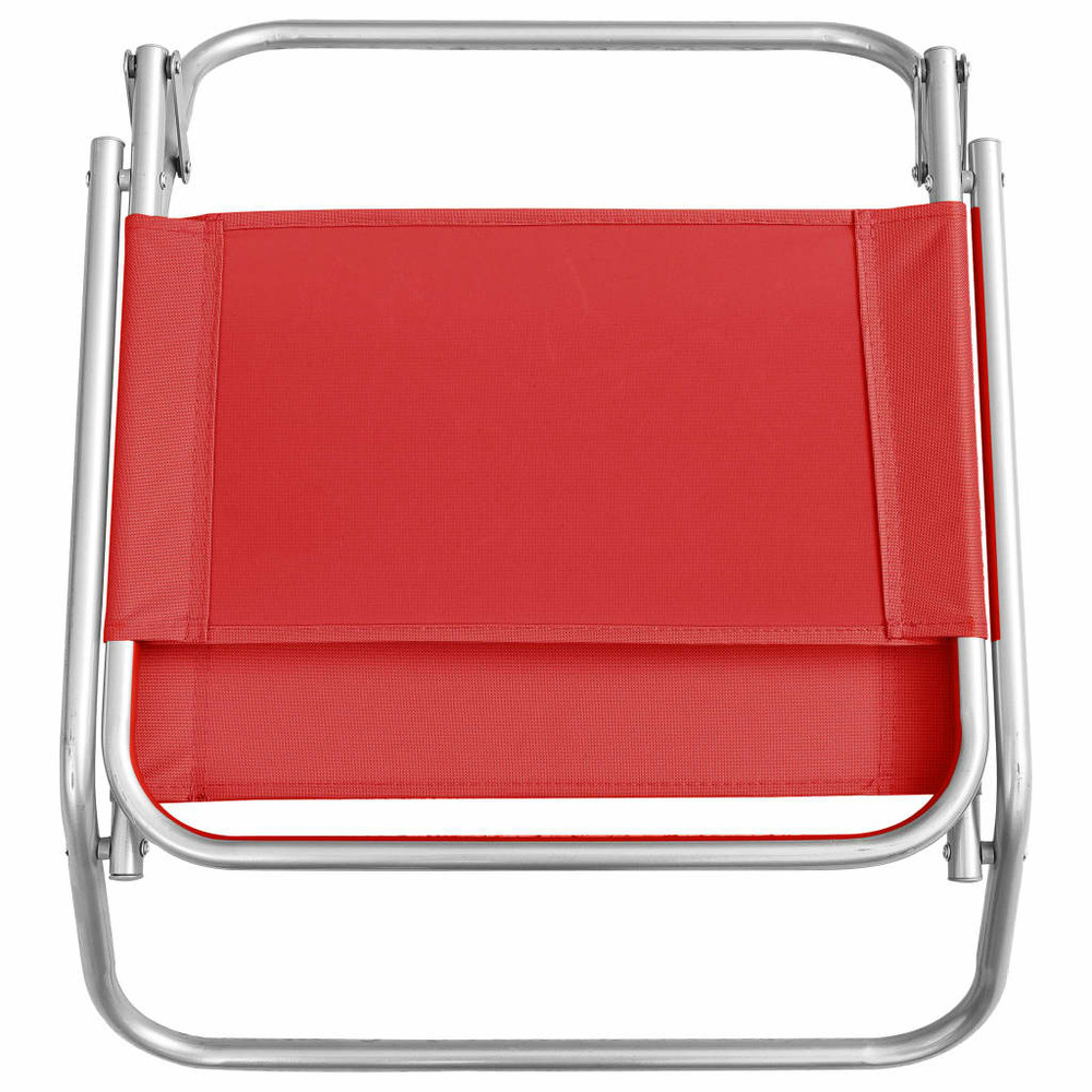 Chaises de plage pliables 2 pcs rouge tissu