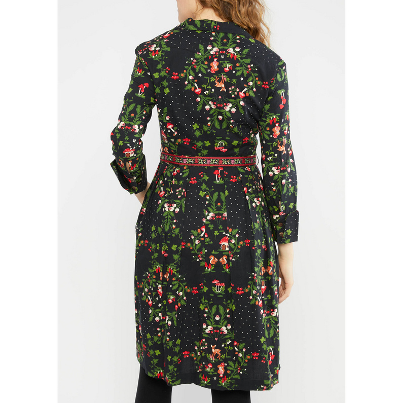 Blutsgeschwister Damen Zauberknopf Und Kragen Kleid