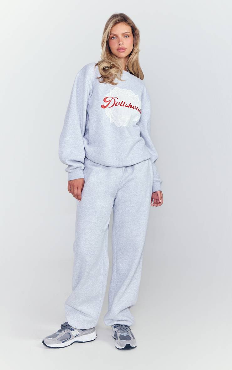 Gris Cendré Sweat-shirt À Imprimé Maison De Poupée