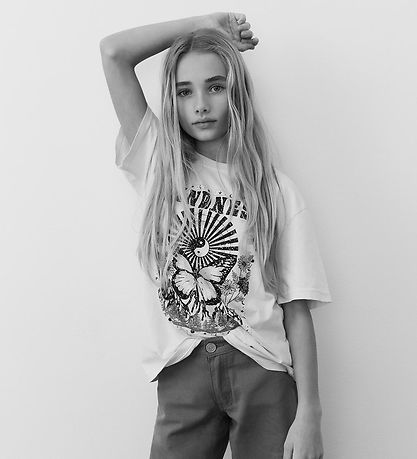Sofie Schnoor Girls T-shirt - Antique White m. Print