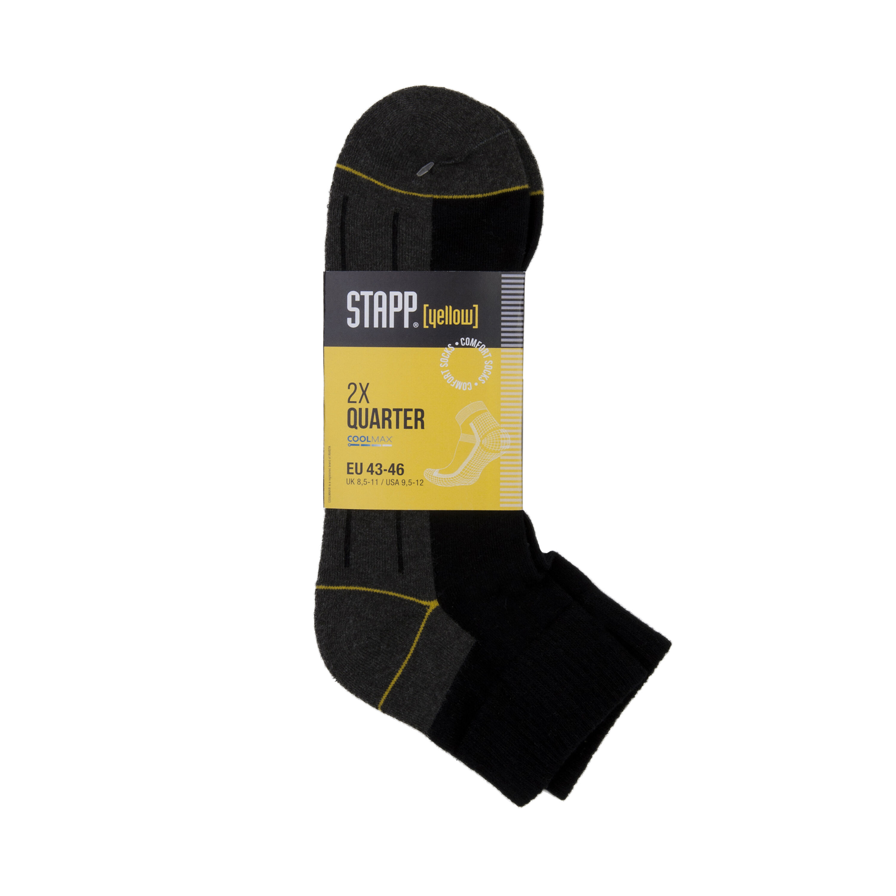 STAPP Yellow Quarter - Sokken - Zwart - 39-42
